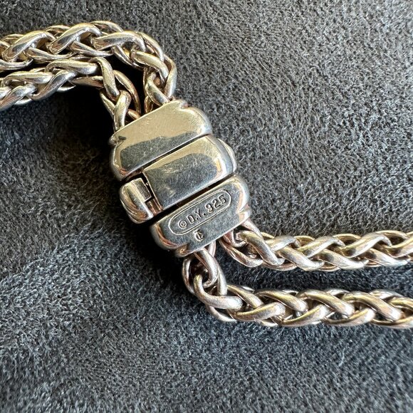 David Yurman Double Wheat Chain Diamond Necklace - 18" - Picture 10 of 15